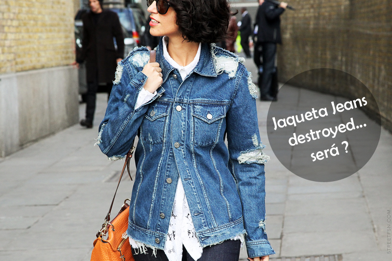jaqueta jeans detonada